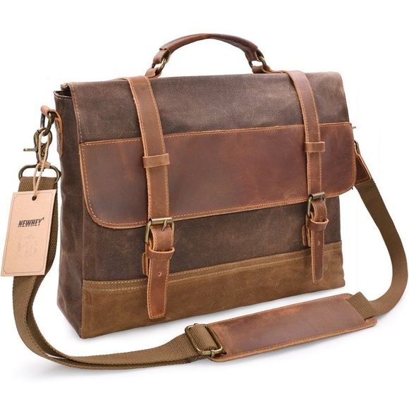 Newhey Other - Mens Messenger Bag Waterproof Canvas Leather
